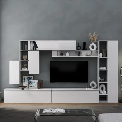The Range Tokyo Wall Mounted Entertainment Center - High gloss White