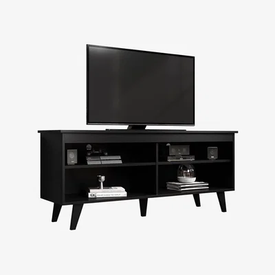 The Range TV Stand Cabinet Unit with 4 shelves for TVs up to 55 Inches - Black