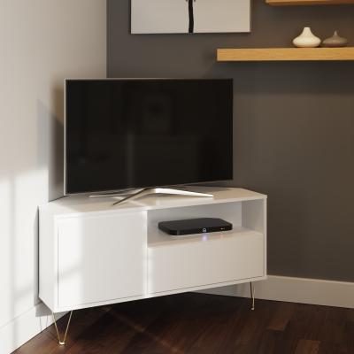 The Range Monaco White Corner TV Stand - White