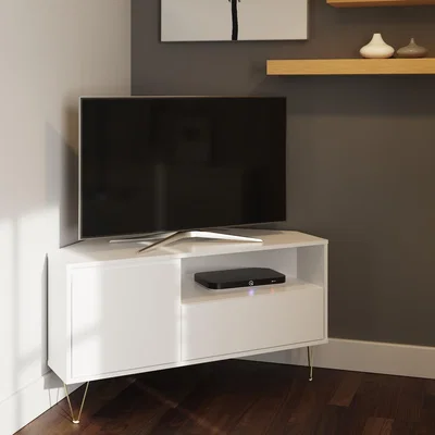 The Range Monaco White Corner TV Stand - White