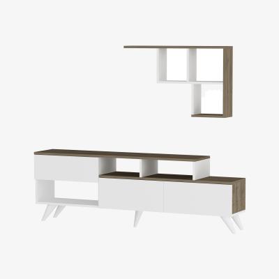 The Range TV Stand and Entertainment Center Monson - White & Walnut
