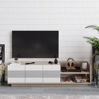 The Range Cordoba and White Viana 167cm Wide Modern TV Stand - Cordoba and White