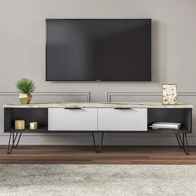 The Range Marblous TV Stand - White and Marble Pattern - White
