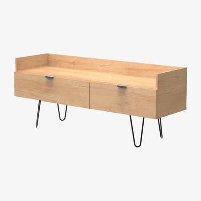 The Range Hong Kong C Ready Assembled 2 Drawer TV Unit - Nebraska Oak