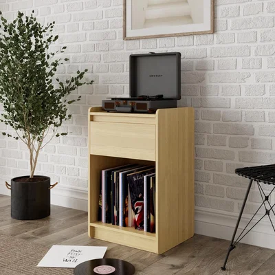 The Range Oslo Turntable Stand - Light Oak