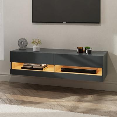 The Range Leon 120cm Wall TV Unit with LED - Anthracite