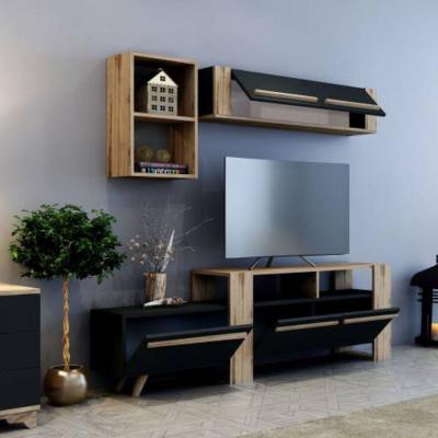 The Range Anya TV Stand and Entertainment Center - Dark Oak & Anthracite