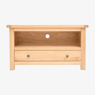 The Range Lugo 1 Drawer TV Stand - Brown / Brass Knob