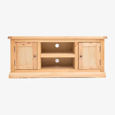 The Range Lucca 2 Door TV Stand - Brown / Brass Knob