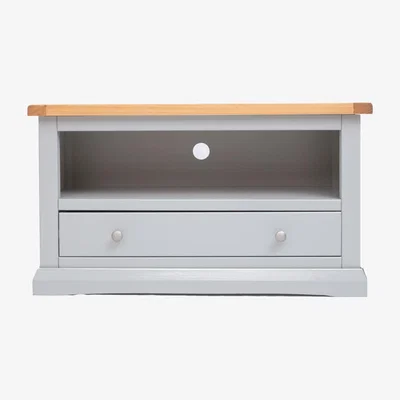 The Range Loreo 1 Drawer TV Stand - Grey / Chrome Knob