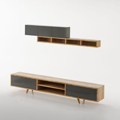 The Range ELSA  TV Cabinet Set, Oak-Anthracite - Oak-Anthracite