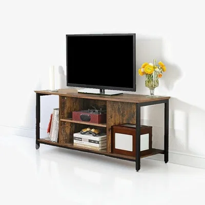 The Range Industrial TV Stand with Open Shelves - Orange