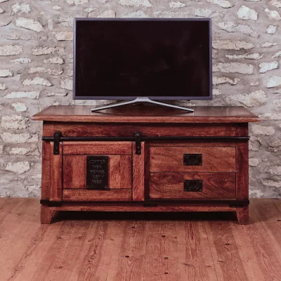 The Range Solid Mango Wood TV Stand Cabinet - Brown