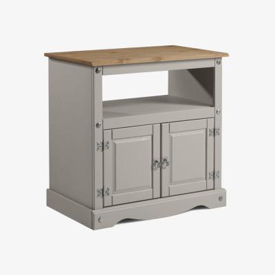The Range Corona Grey Wax Straight TV Unit - Distressed Grey Wax