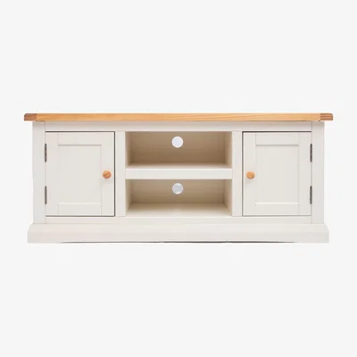 The Range Castelli 2 Door TV Stand - White / Wood Knob