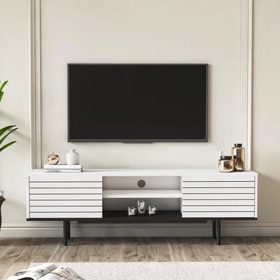 The Range Colessa TV Stand-Black Walnut Colour - White
