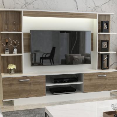 The Range Light TV Unit White and Walnut - White and Walnut