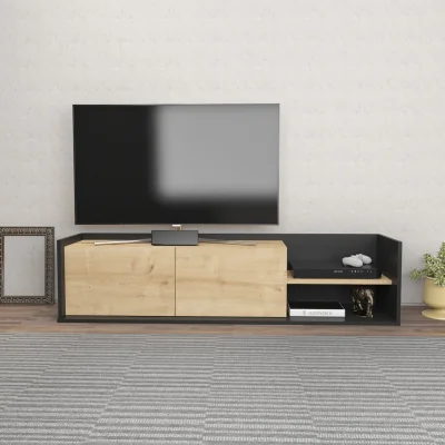 The Range Krog TV Unit - Anthracite and Oak