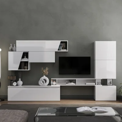 The Range Southsea Wall Mounted Entertainment Center - High gloss White