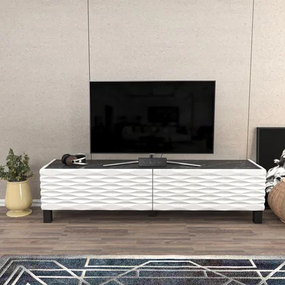 The Range Lerze Tv Stand - Black Marble Effect - White - Black Marble Effect