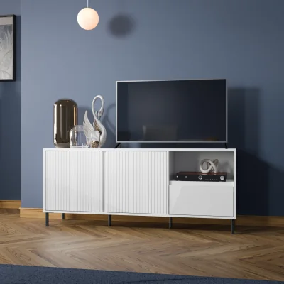 The Range Avenale Wide TV Cabinet 2 Door 1 Drawer in Alpine White High Gloss - White