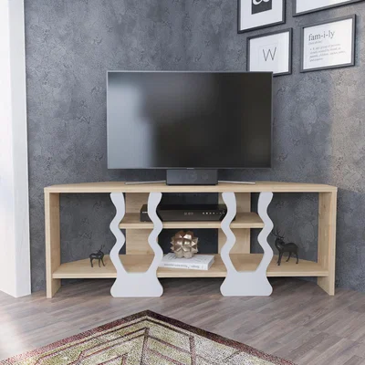 The Range Firal 109cm Wide Corner Tv Stand Sapphire Oak and White - Sapphire