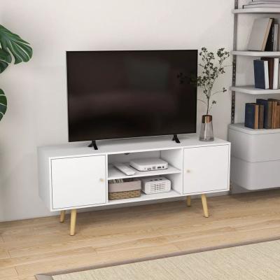 The Range 120cm TV Stand Cabinet with Cable Management - White and Natural