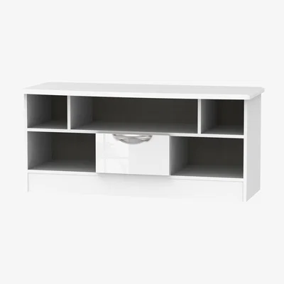 The Range Camden Open TV Unit - White Gloss & White