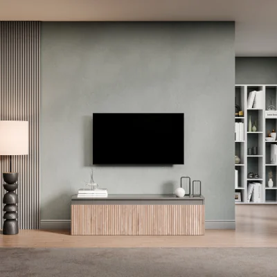 The Range Amsterdam Wall Mounted Entertainment Center - Black and Alina Pattern