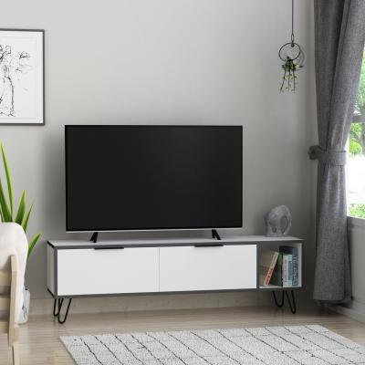 The Range Furoki Modern Tv Unit Oak With Storage Cabinet - White
