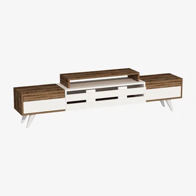 The Range Ponda TV Stand and Media Console - White - Light Walnut