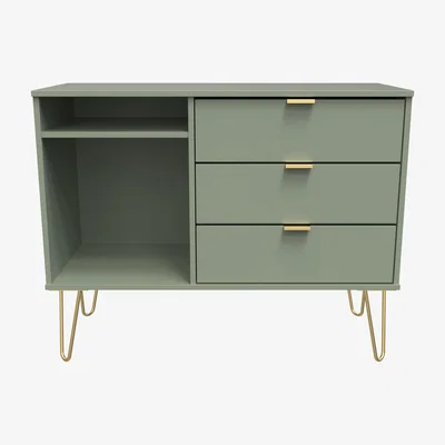 The Range Hong Kong 3 Drawer TV Unit - Reed Green