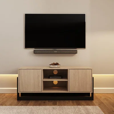The Range Taite 2 Door TV Unit - Oak
