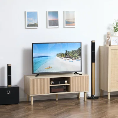 The Range HOMCOM TV Stand Cabinet with Storage Shelves for Living Room