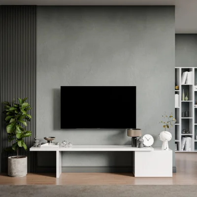 The Range Delft Wall Mounted Entertainment Center - High gloss White