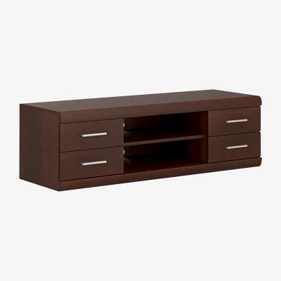 The Range Imperial Wide 4 Drawer TV Cabinet in Dark Mahogany Melamine - Dark Mahogany