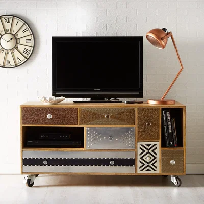 The Range Artisan Limited Edition 7 Drawers 2 Shelves Large TV Cabinet Media Unit - Multicolour