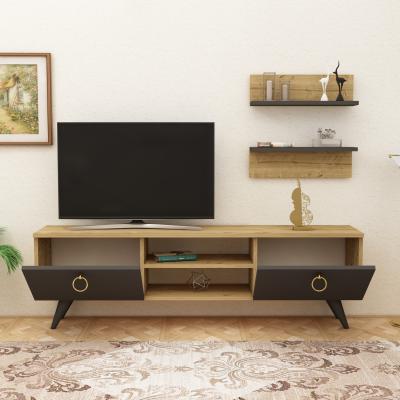 The Range Sea TV Stand and Media Console - Anthracite & Sapphire Oak