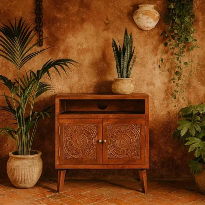 The Range Talloires Chestnut Mango Wood Media Cabinet - Brown