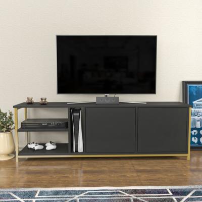 The Range Primrose Wide Tv Stand - Anthracite and Gold - Anthracite