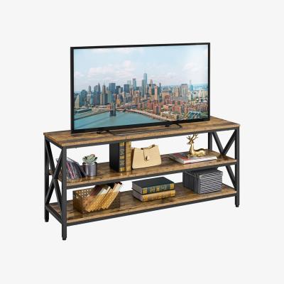 The Range Industrial TV Stand with 3 Level Storage Space - Rustic Brown