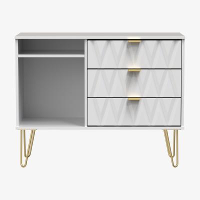 The Range Diamond 3 Drawer TV Unit - White Matt