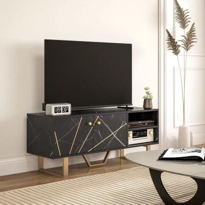 The Range 110cm TV Unit Cabinet for TVs up to 50 Inches with Storage Shelves - Black
