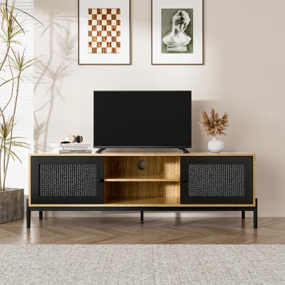 The Range 2-Door Ratten Storage TV Stand for Living Room - Brown