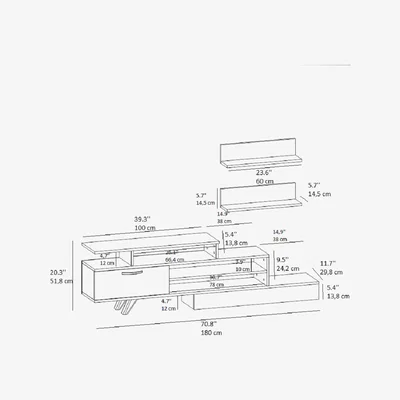 The Range Willow TV Stand and Entertainment Center - White & Walnut