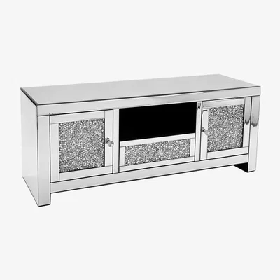 The Range Crushed Glass TV Unit - Silver
