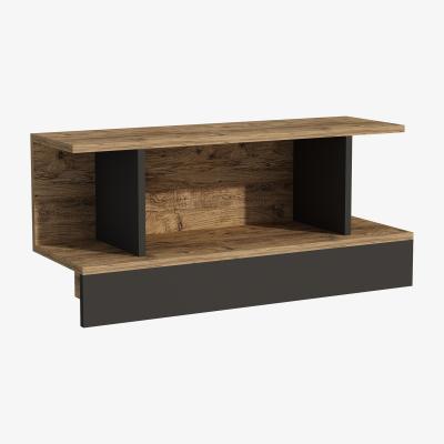 The Range Dustin TV Stand with Shelves - Atlantic Pine - Anthracite