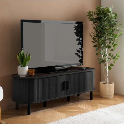 The Range Axel Fluted Small TV Unit - Black