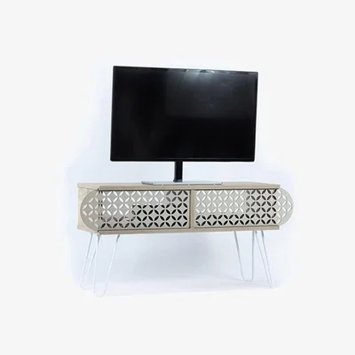 The Range Illia TV Unit Stand No1 Oak White - Oak & White