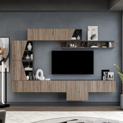 The Range Cruz  Wall Mounted Entertainment Center - Black and Alina Pattern
